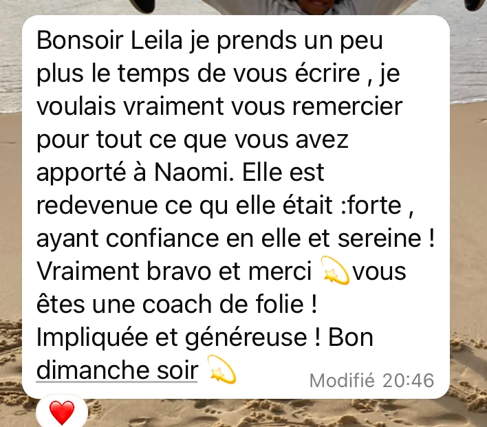 Capture d’un retour reçu par MentalGym