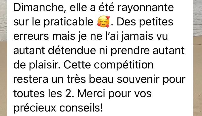 Capture d’un retour reçu par MentalGym