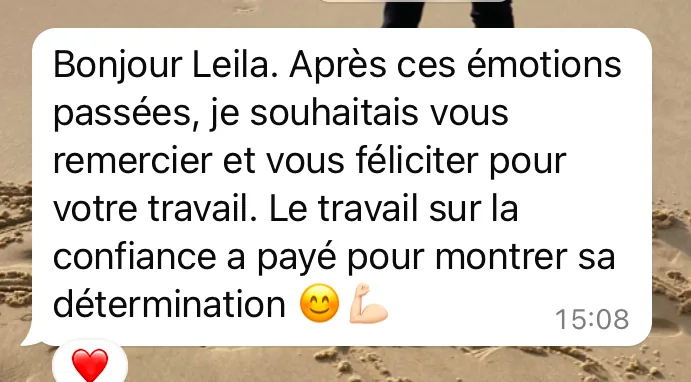 Capture d’un retour reçu par MentalGym