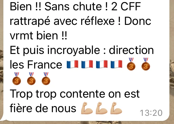 Capture d’un retour reçu par MentalGym