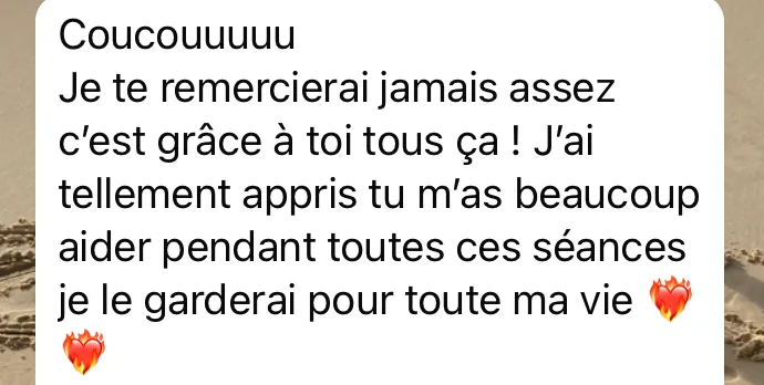 Capture d’un retour reçu par MentalGym