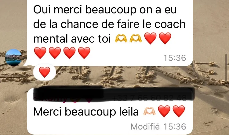 Capture d’un retour reçu par MentalGym